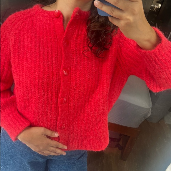 Sezane Emile Cardigan Red - Size M - Picture 1 of 10